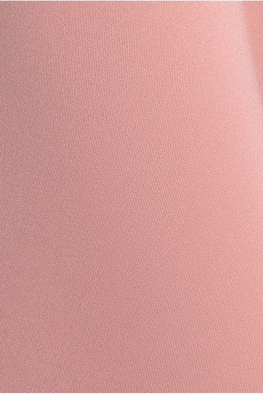 Bardot Plunge Neck Bow Sleeve Skater Mini Dress - Blush Pink DR5125