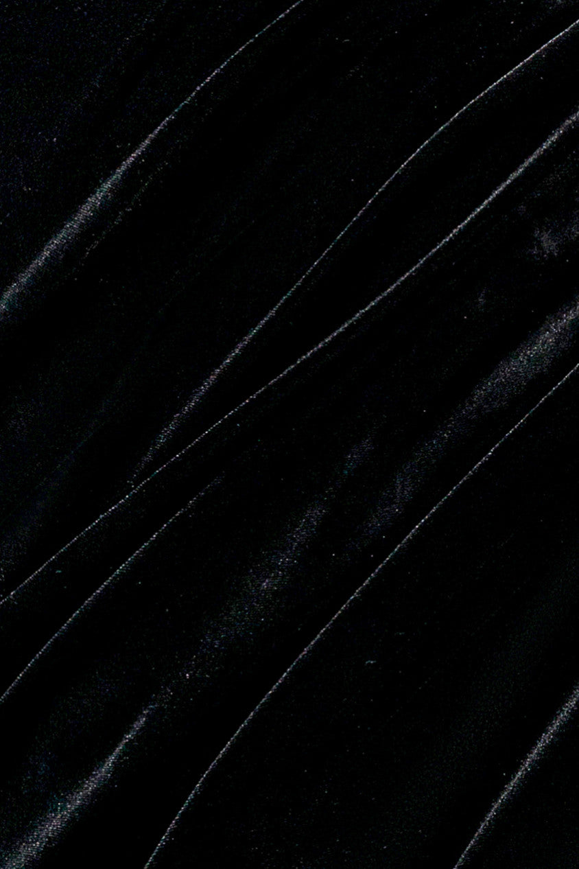 Diamante Sleeves Illusion Neck Front Wrap Velvet Maxi Dress - Black DR5221PLUS