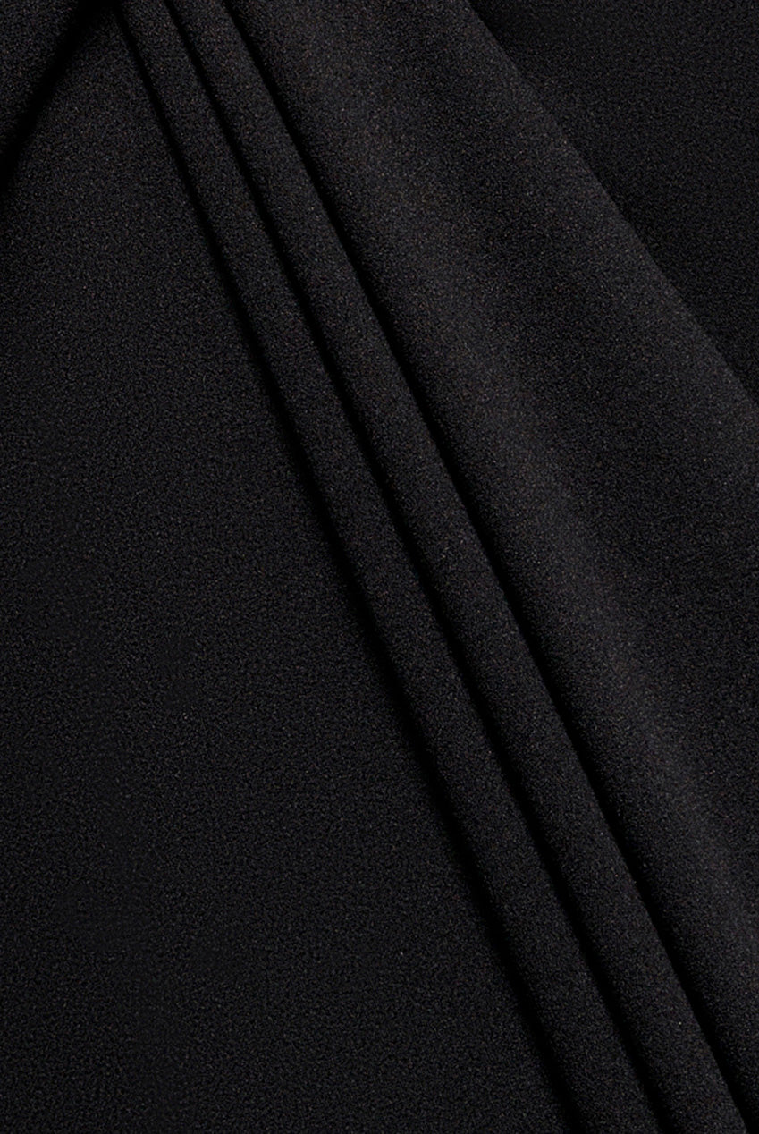 Front Wrap Asymmetric Hem Scuba Maxi Dress - Black DR5295