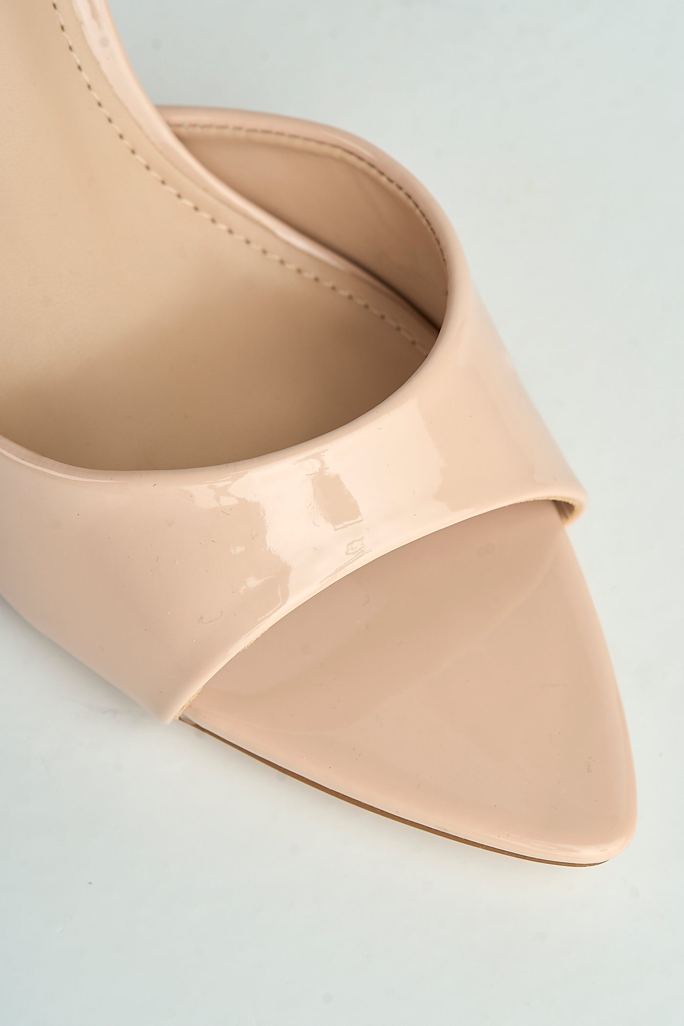 Marisol Pointed Toe Peeptoe Anklestrap Heeled Sandals In Nude LE129-17-NUD