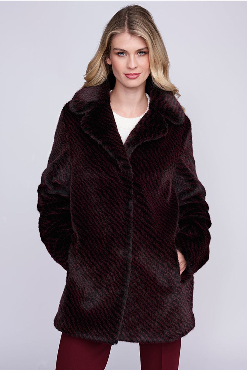 Donatella Coat - Burgundy DON001-RED022
