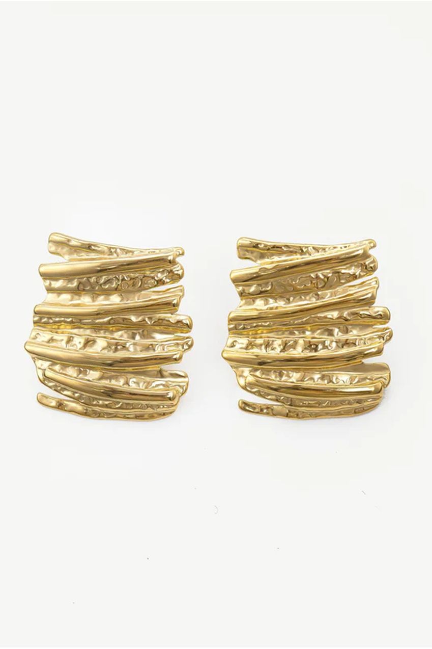 Rectangular Textured Stud Earrings E31