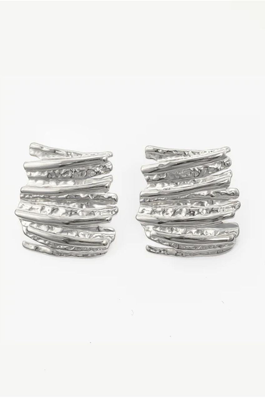 Rectangular Textured Stud Earrings E31