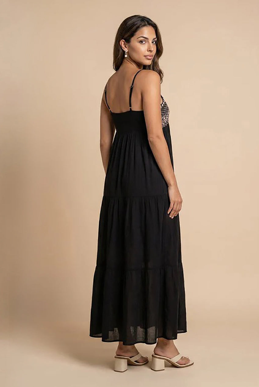 Embroidery Panel Gauze Dress 40DRS38741-c1