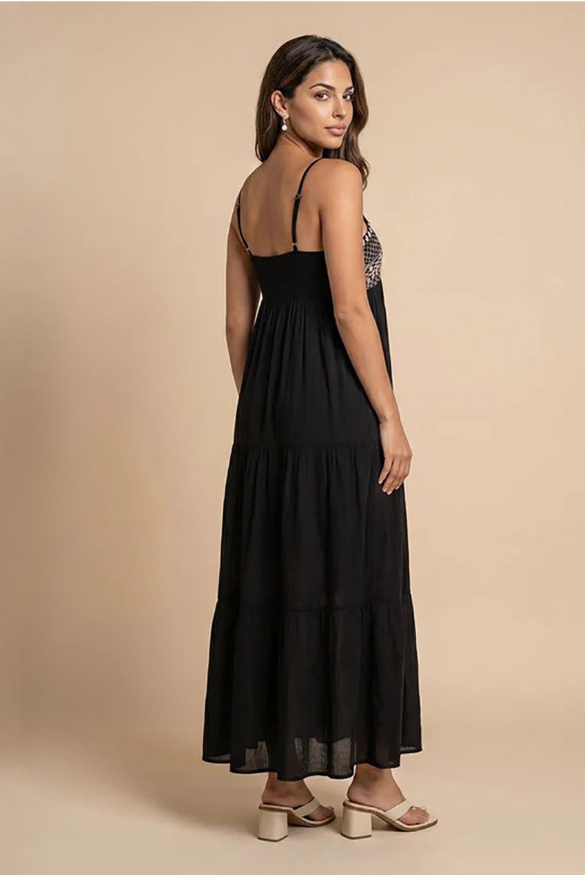 Embroidery Panel Gauze Dress 40DRS38741-c1