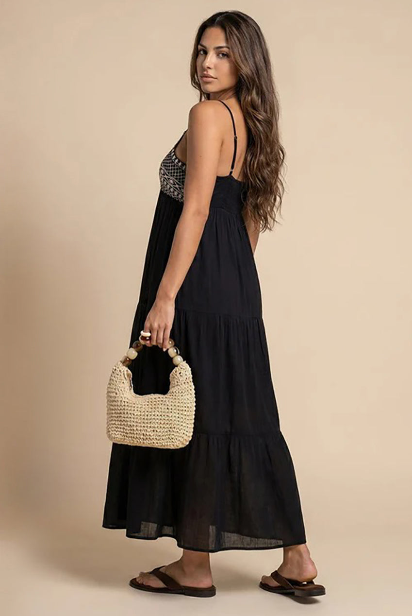 Embroidery Panel Gauze Dress 40DRS38741-c1