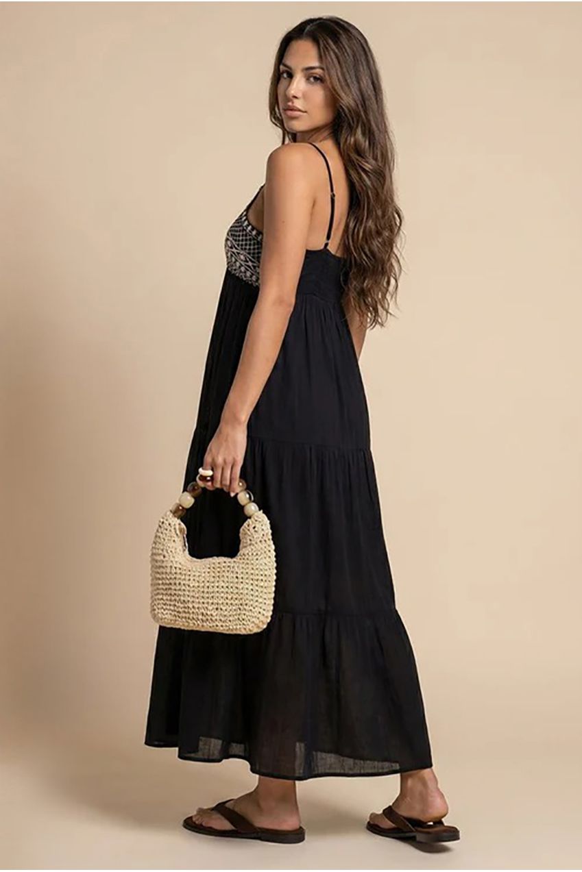 Embroidery Panel Gauze Dress 40DRS38741-c1