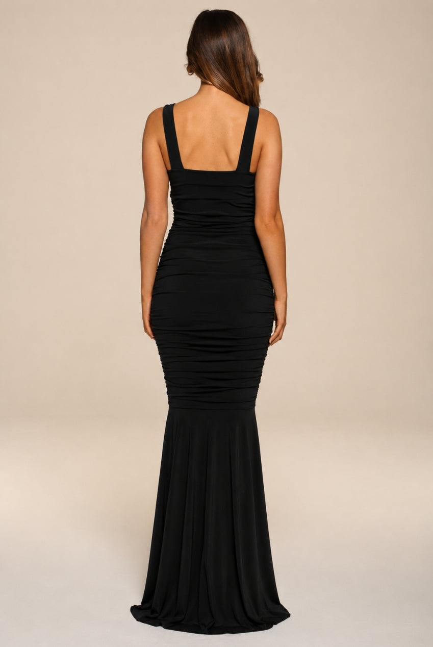 Gabby Black Maxi Dress With Fishtail HG-GABBY-MAXI-BLACK