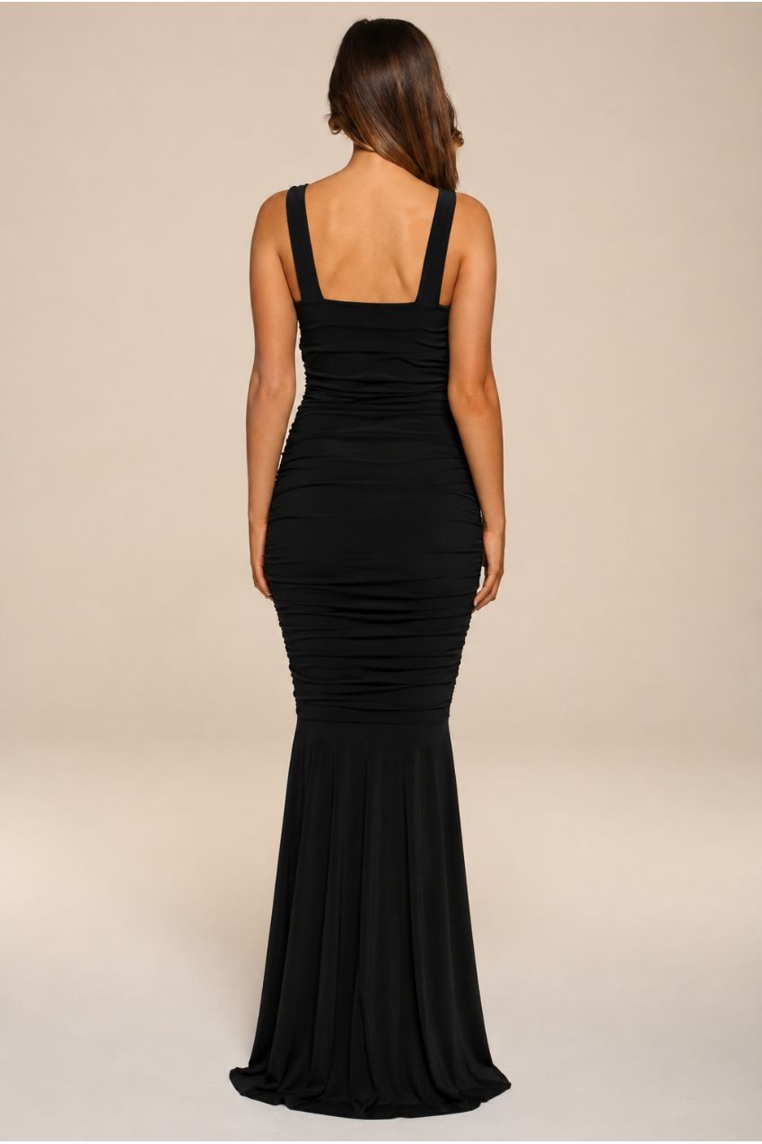 Gabby Black Maxi Dress With Fishtail HG-GABBY-MAXI-BLACK