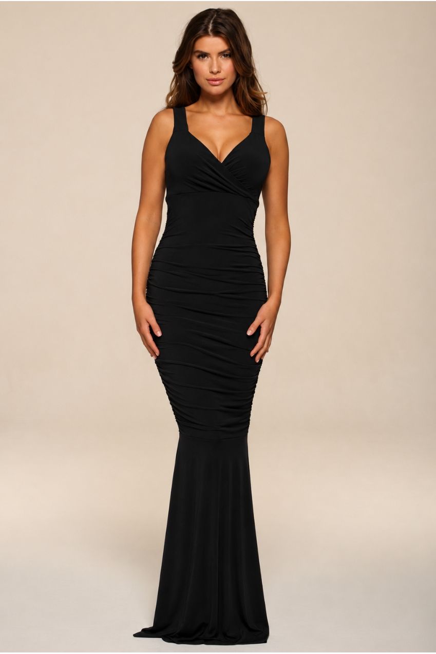 Gabby Black Maxi Dress With Fishtail HG-GABBY-MAXI-BLACK