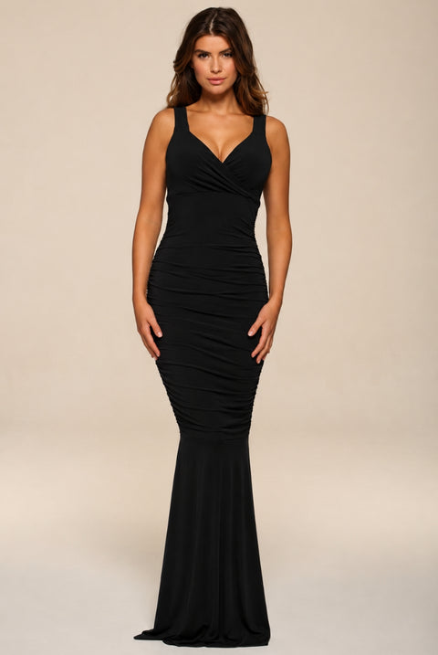 Gabby Black Maxi Dress With Fishtail by Honor Gold