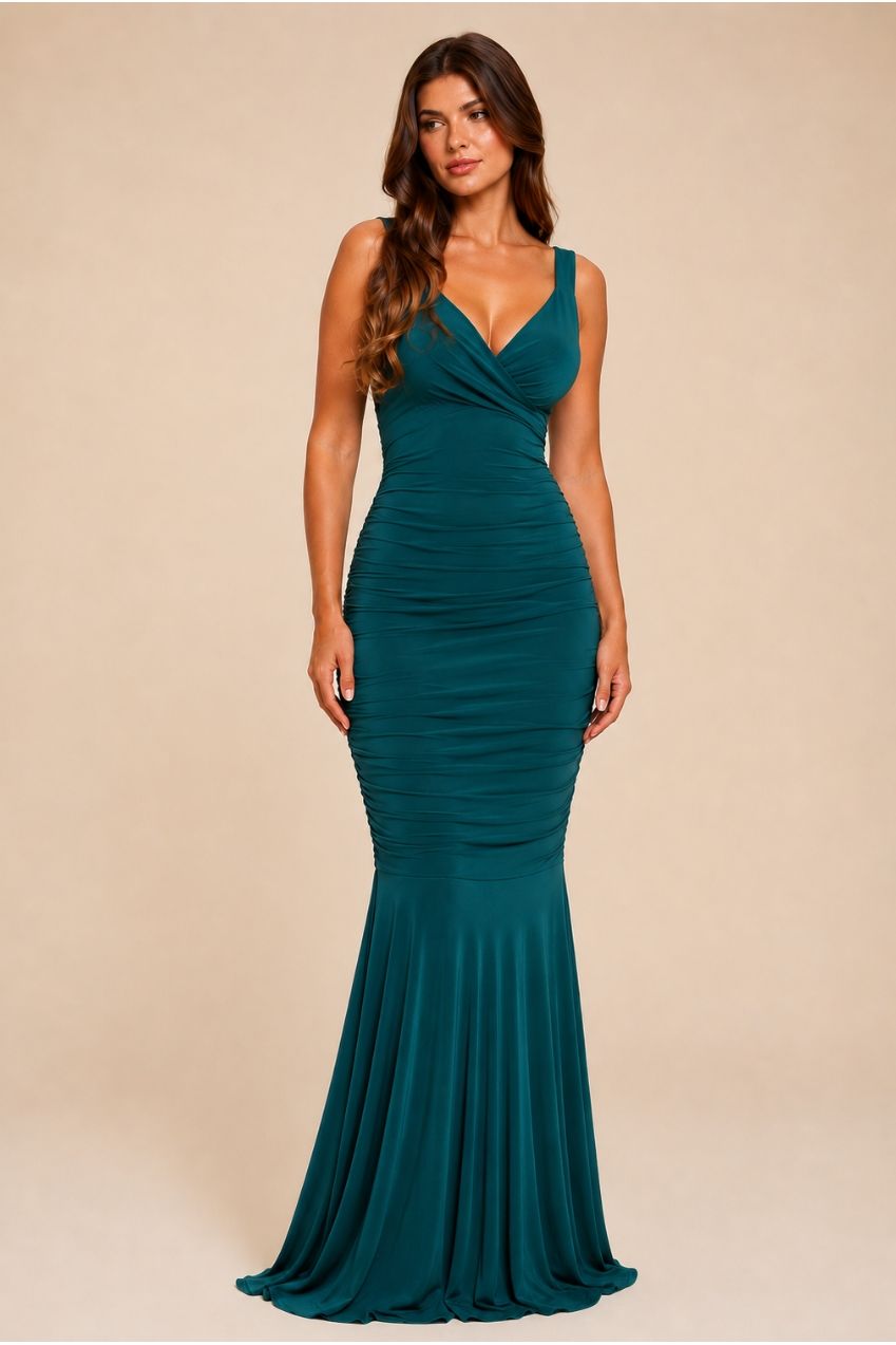 Gabby Green Fishtail Bridesmaids Maxi Dress HG-GABBY-MAXI-GREEN