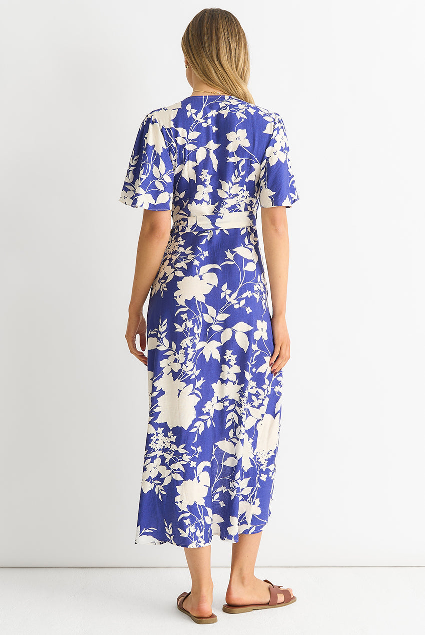 Viscose Floral Wrap Midi Dress GL1246
