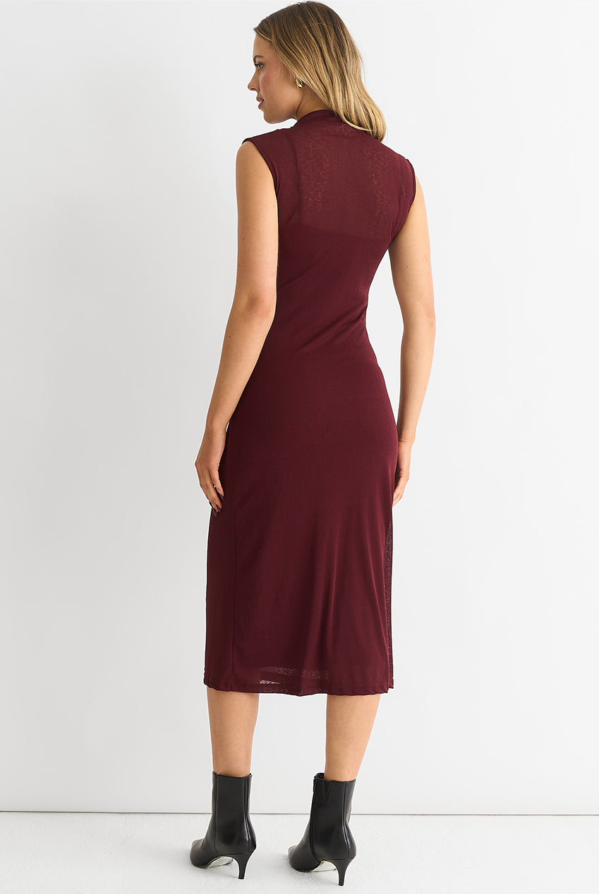 Plain Ruched Jersey Midi Dress GL1341