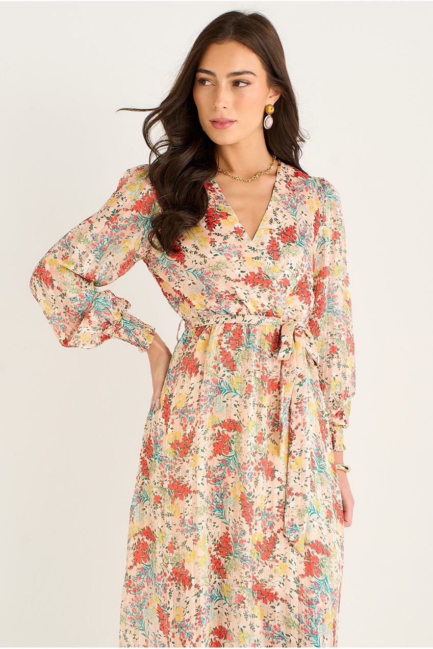 Multi Jacquard Chiffon Midi Dress GL1618