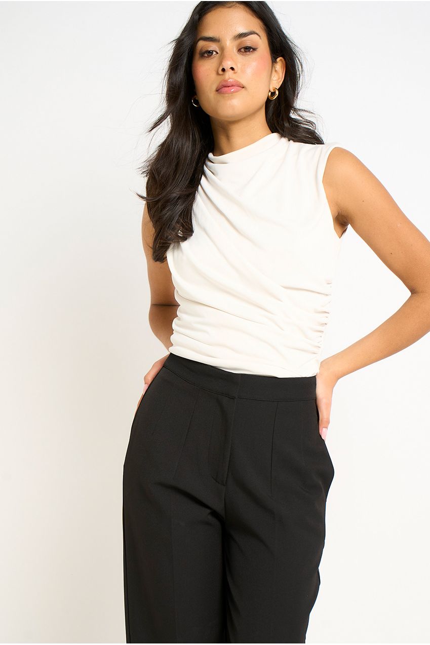 Black Ankle Grazer Cigarette Tailored Trousers GL1828