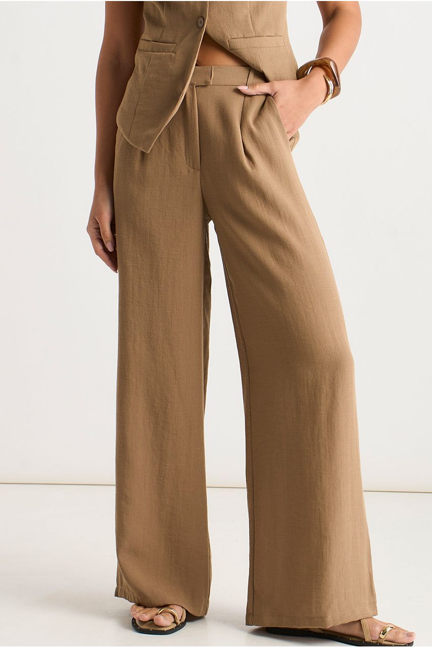 Camel Tailored Wide Leg Trousers GL2014B