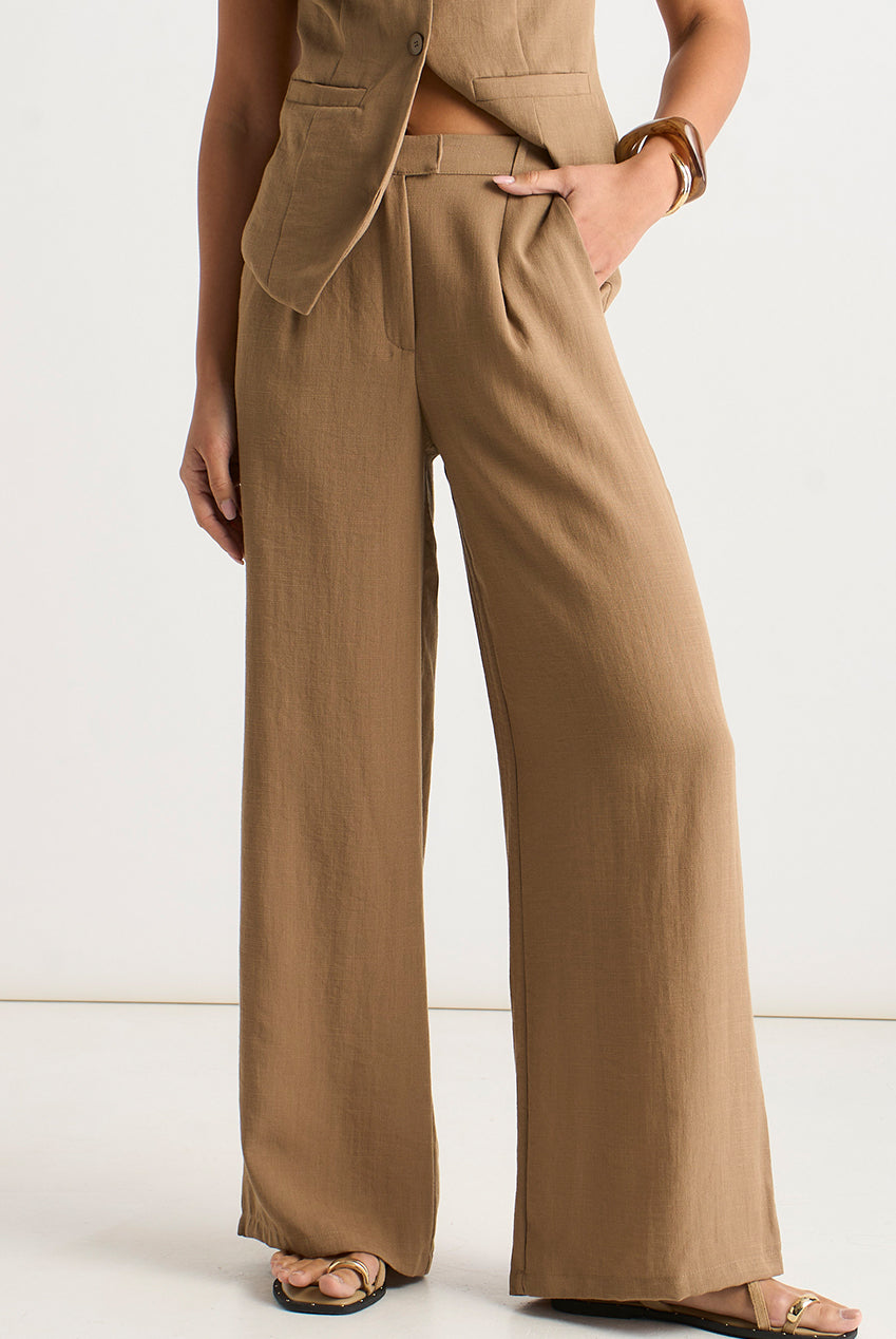 Camel Tailored Wide Leg Trousers GL2014B