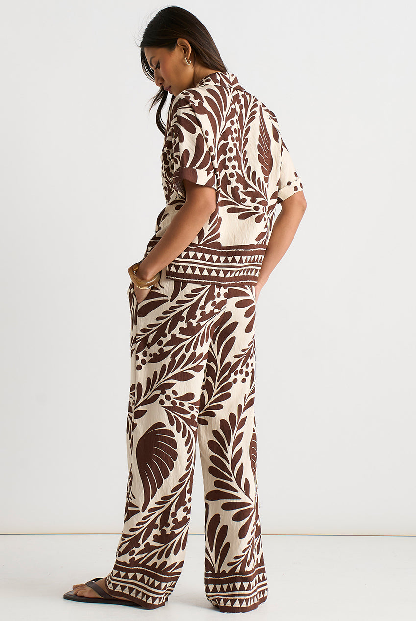 Chocolate Border Print Resort Shirt GL2080