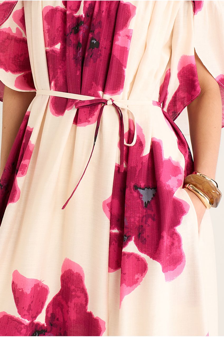 Pink Bardot Trapeze Maxi Dress GL2087