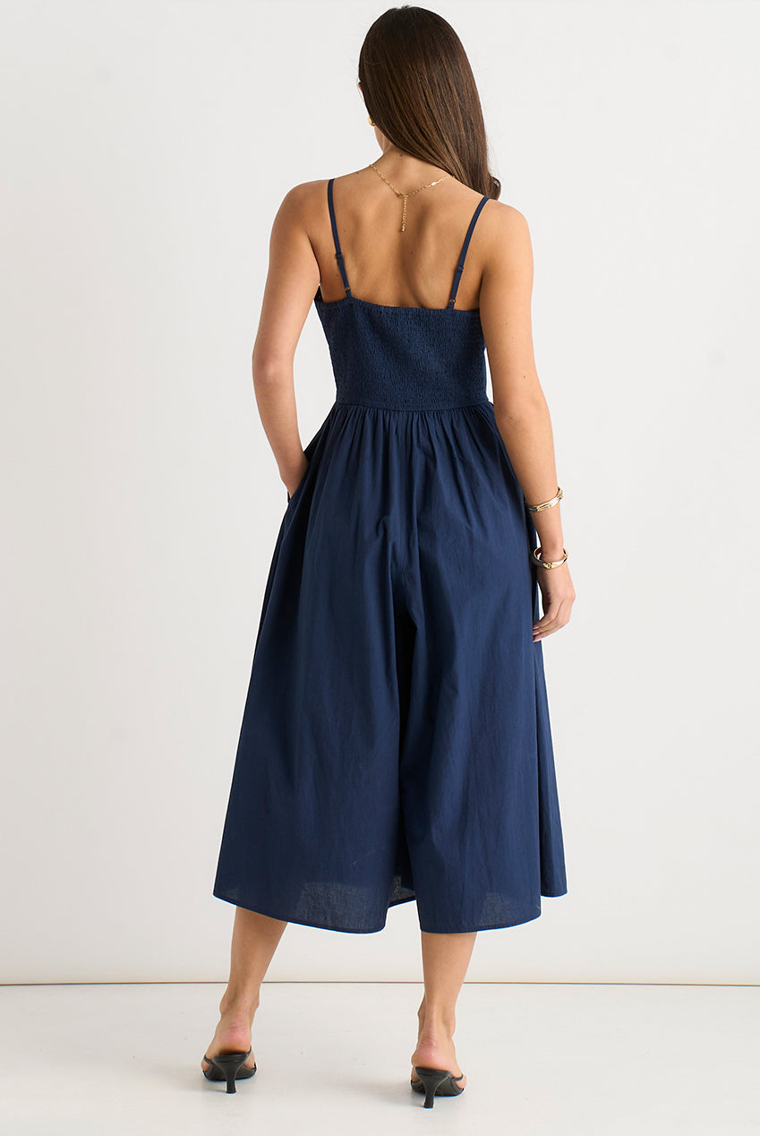 Navy Wide Leg Strappy Jumpsuit GL2141