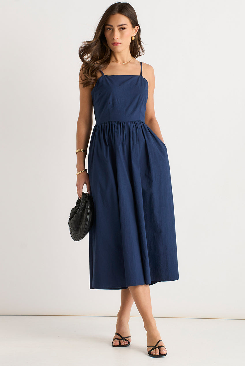 Navy Wide Leg Strappy Jumpsuit GL2141