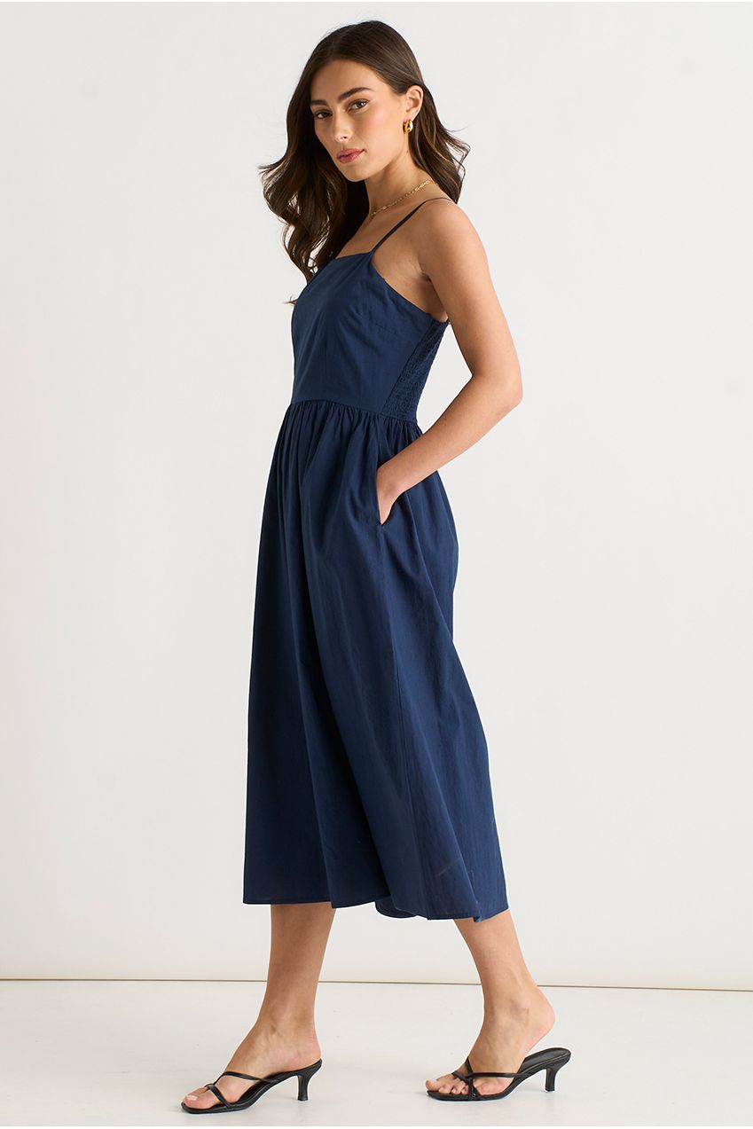 Navy Wide Leg Strappy Jumpsuit GL2141
