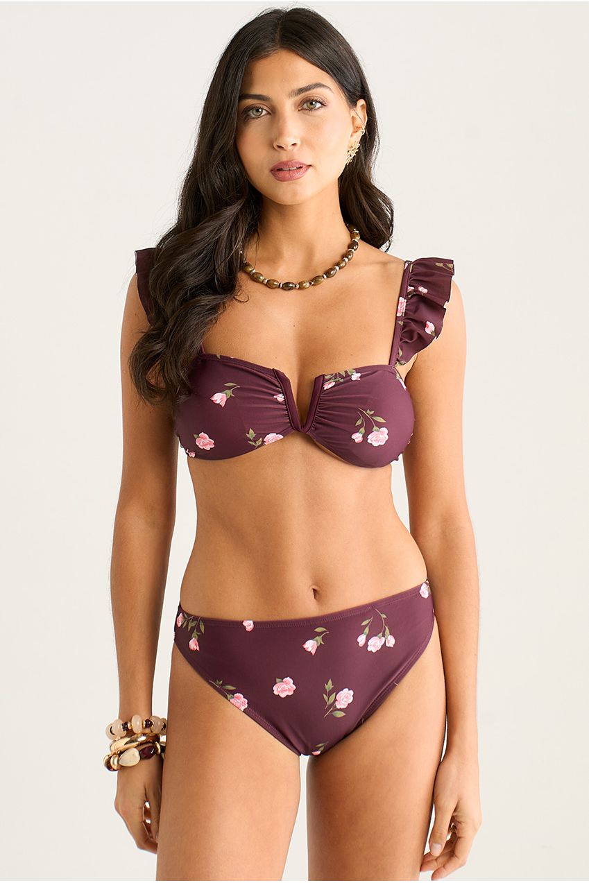 Mulberry Floral Printed Bikini Bottom GL2171B