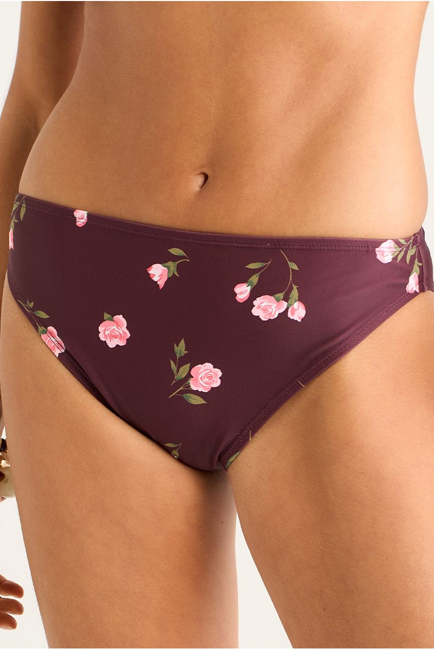 Mulberry Floral Printed Bikini Bottom GL2171B
