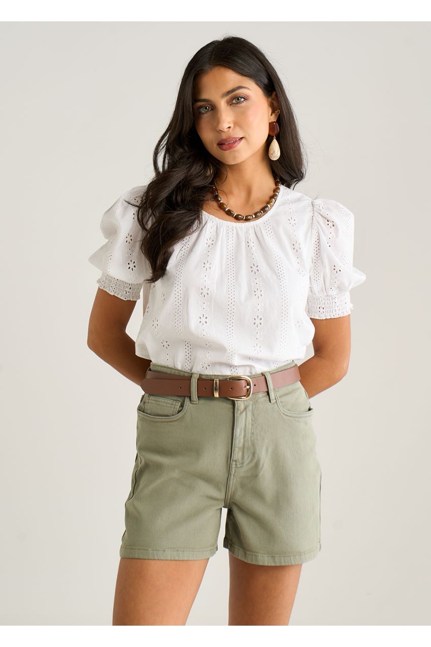 Khaki Denim Shorts GL2217