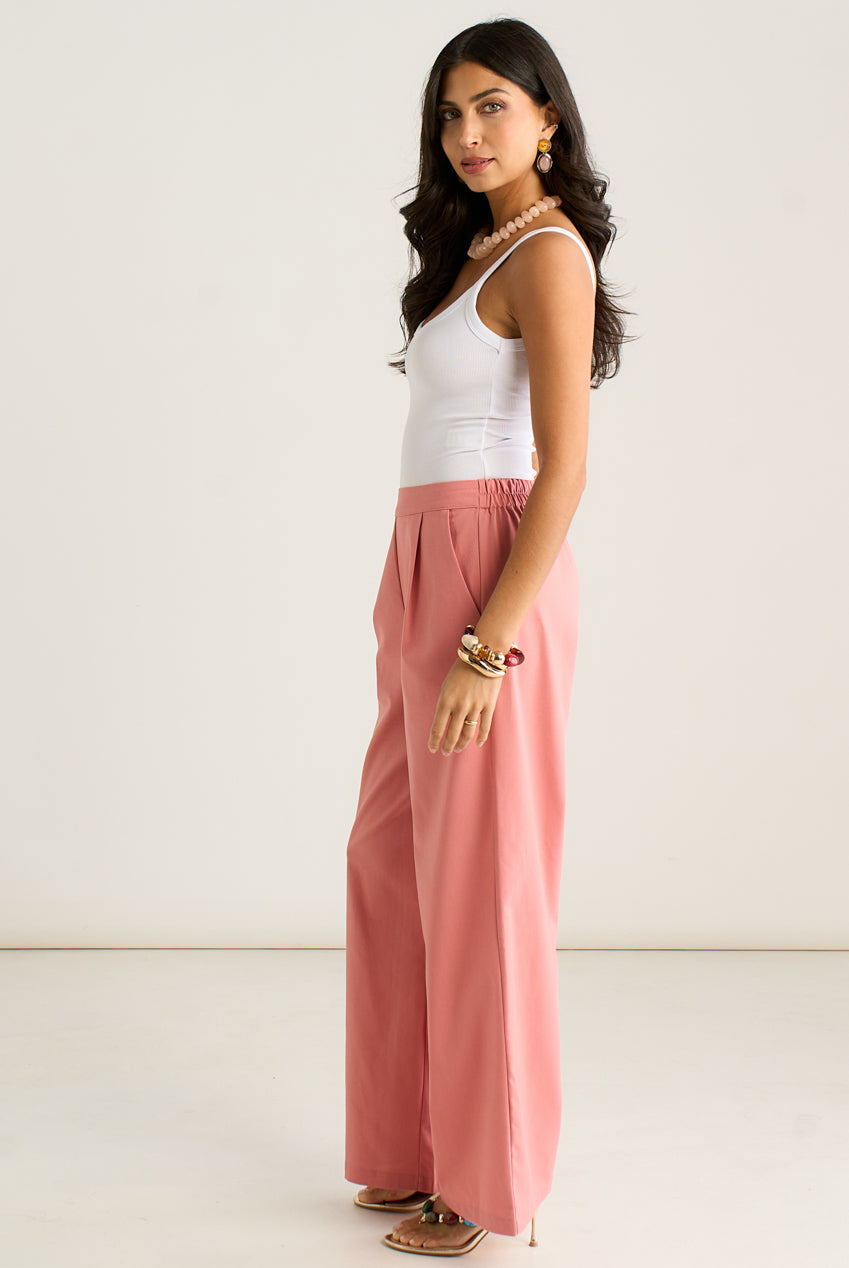 Coral Linen Mix Wide Leg Trouser GL2230