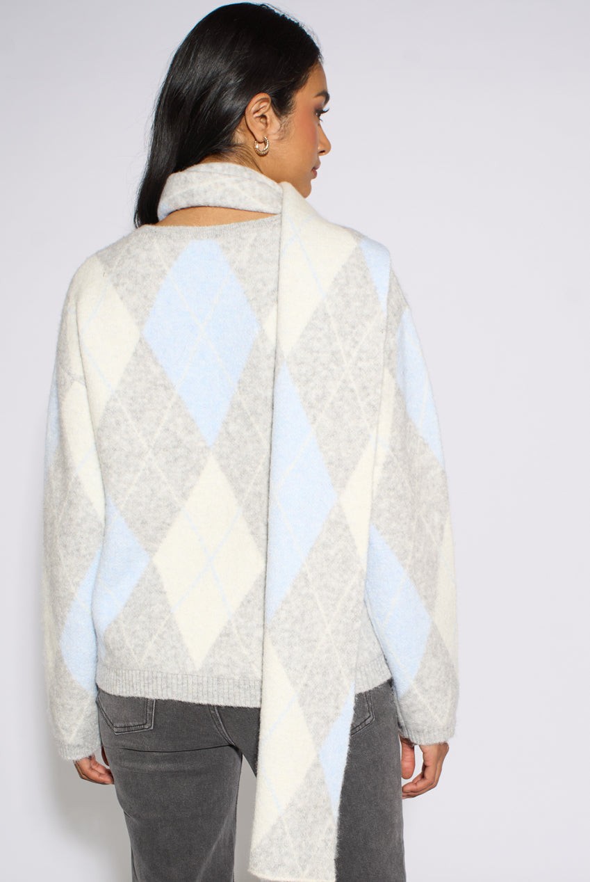 Multi Argyle Soft Knit Scarf Jumper GL2238