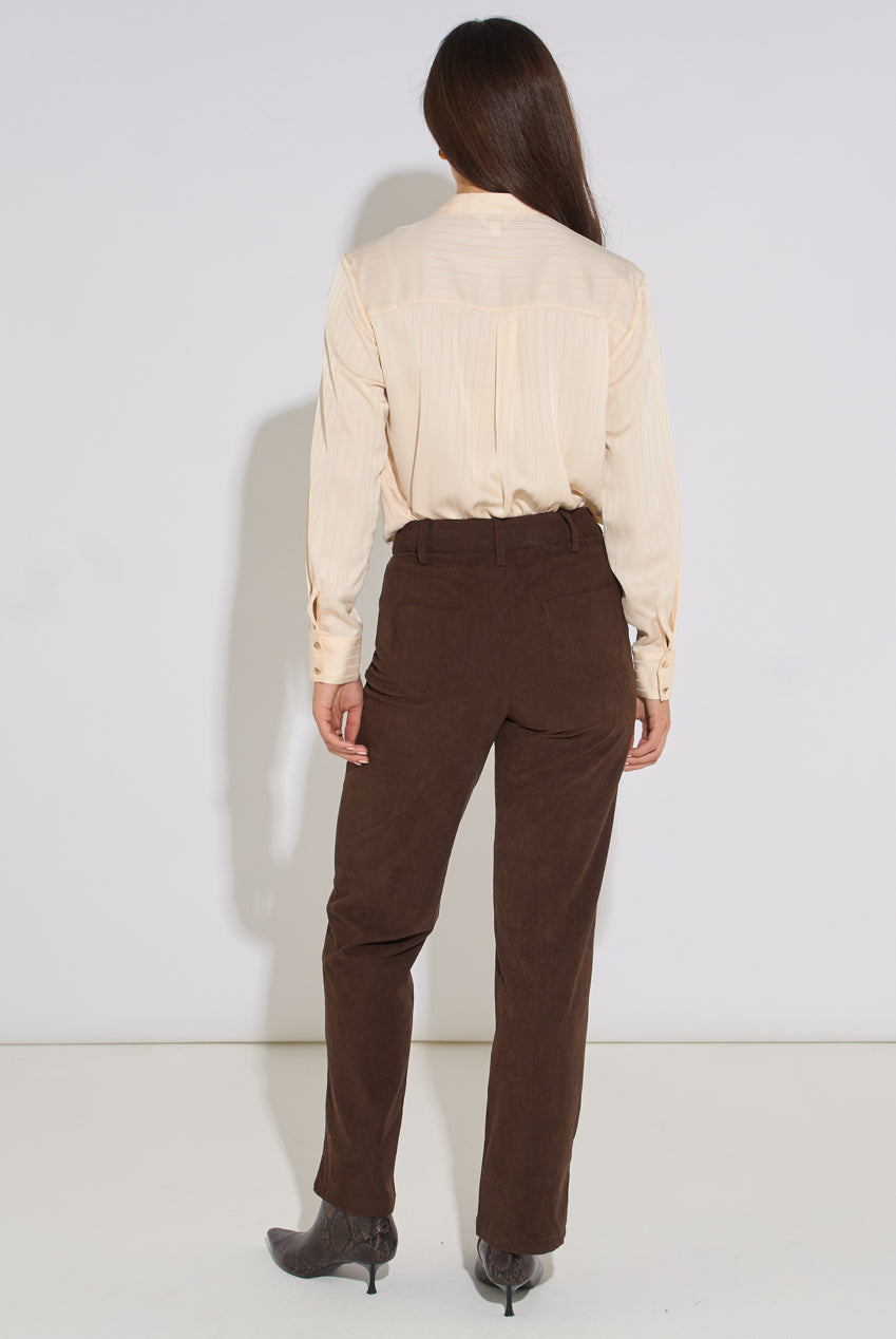 Brown Cord Straight Leg Trousers GL2327