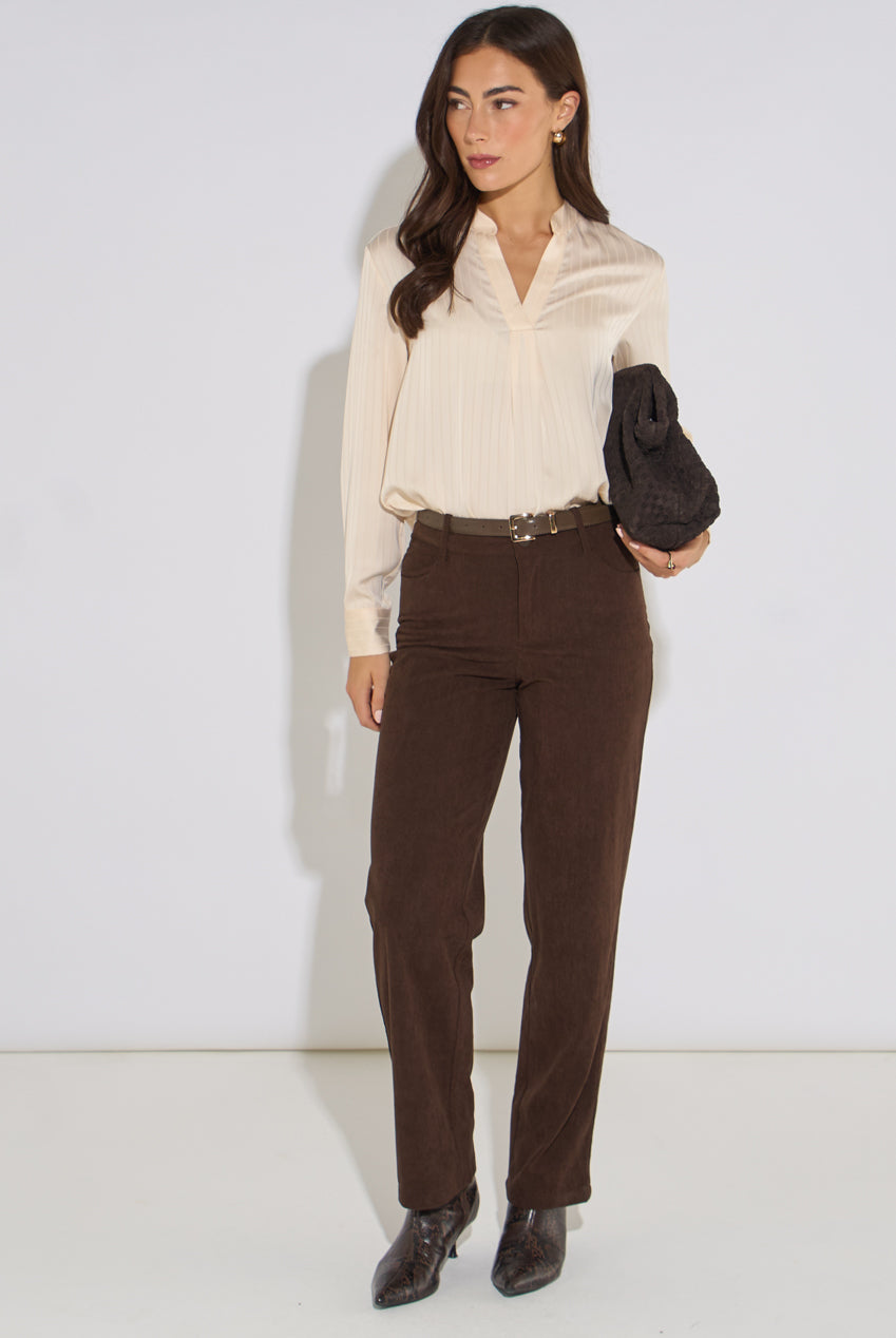 Brown Cord Straight Leg Trousers GL2327