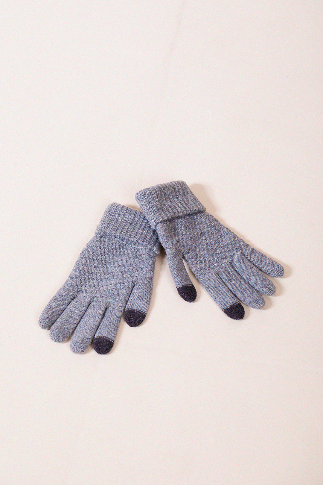 Basic Touch Screen Knitted Gloves In Grey GL310211