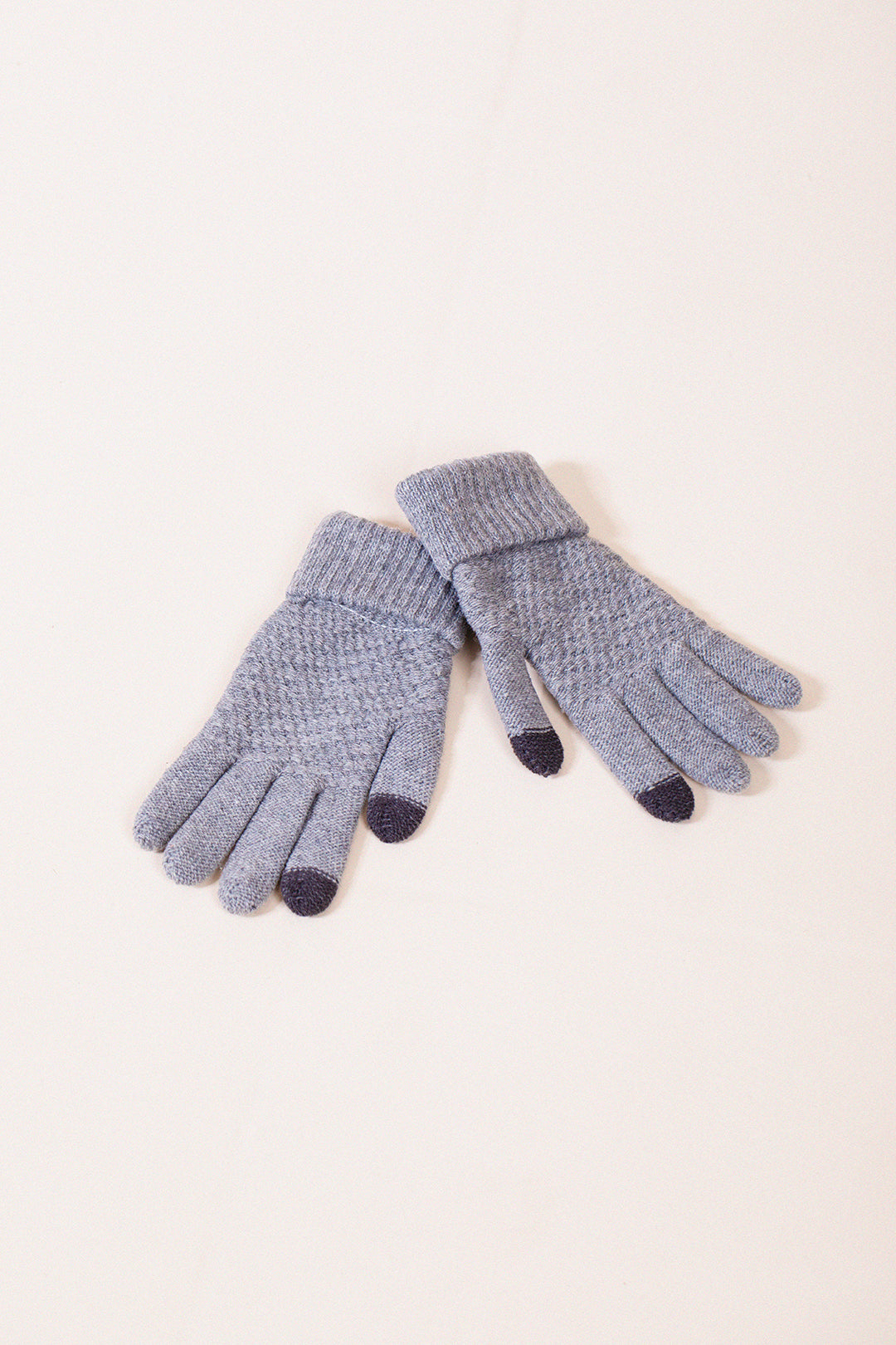 Basic Touch Screen Knitted Gloves In Grey GL310211