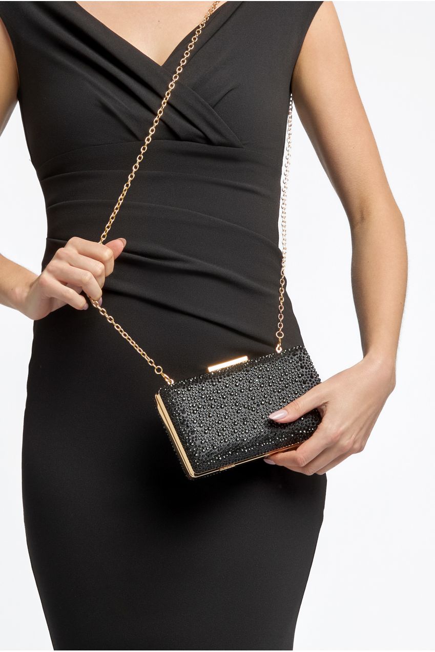 Black Glitter Evening Clutch Bag ALH3105