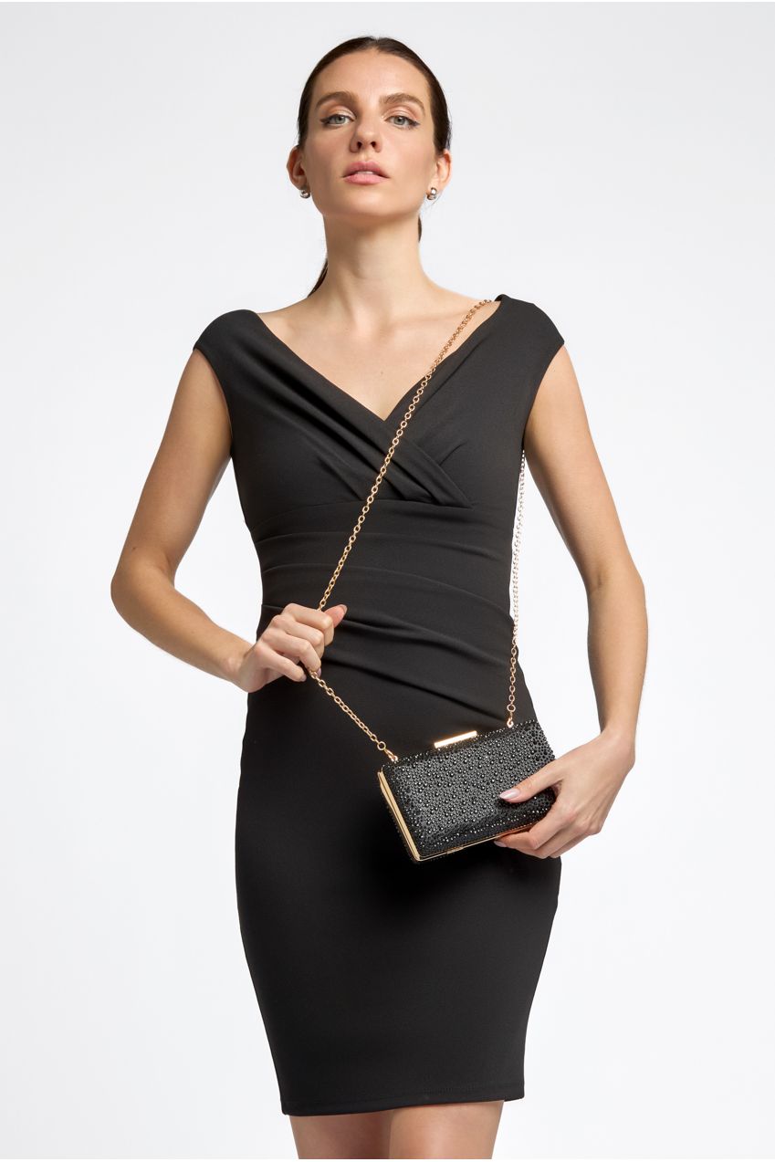 Black Glitter Evening Clutch Bag ALH3105