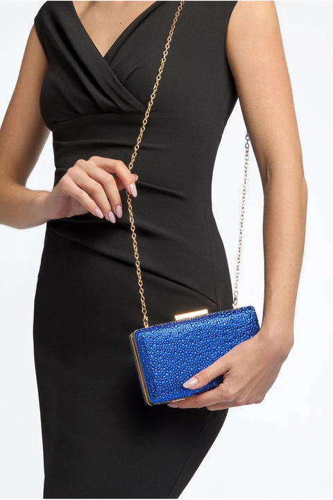Royal Blue Glitter Evening Clutch Bag by Aftershock London