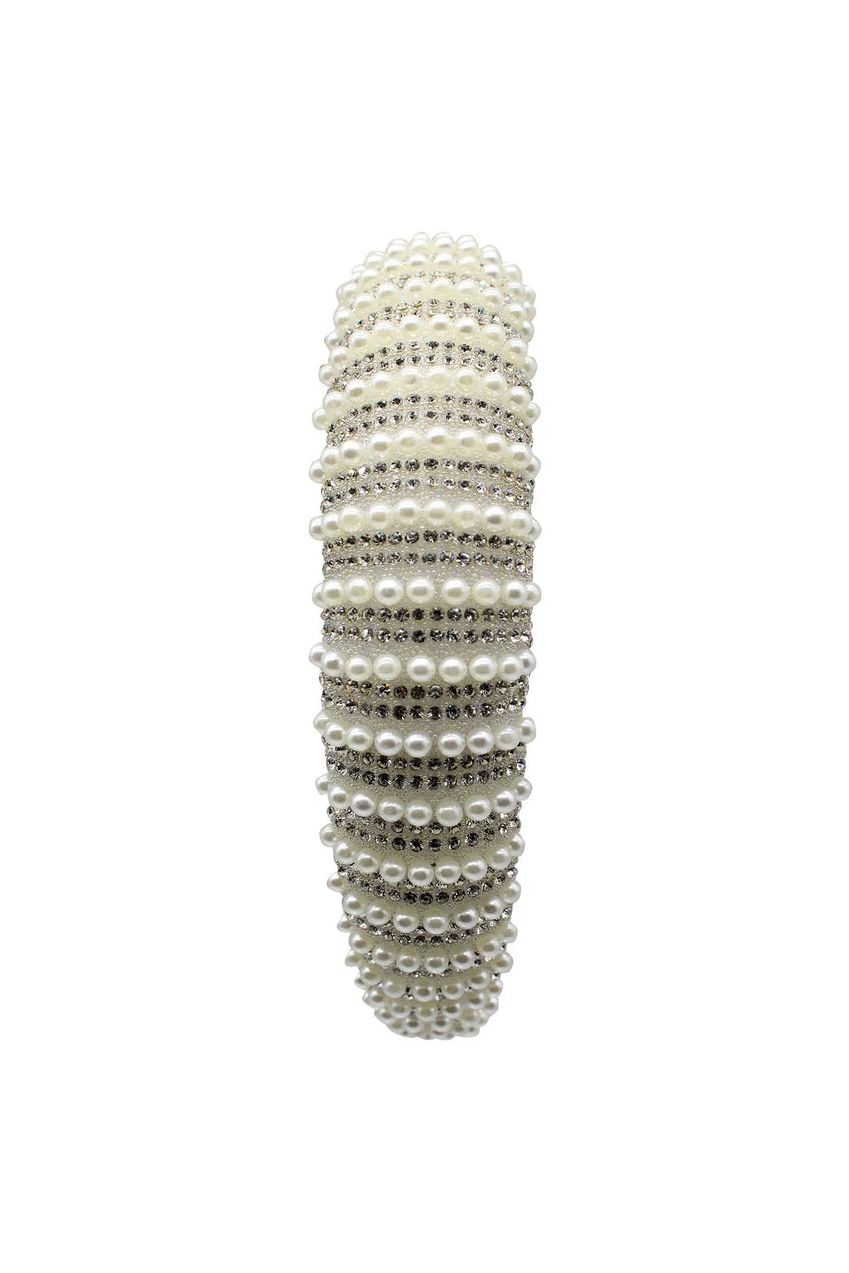 Crystal Gems And Mini Pearls Headband HA301407
