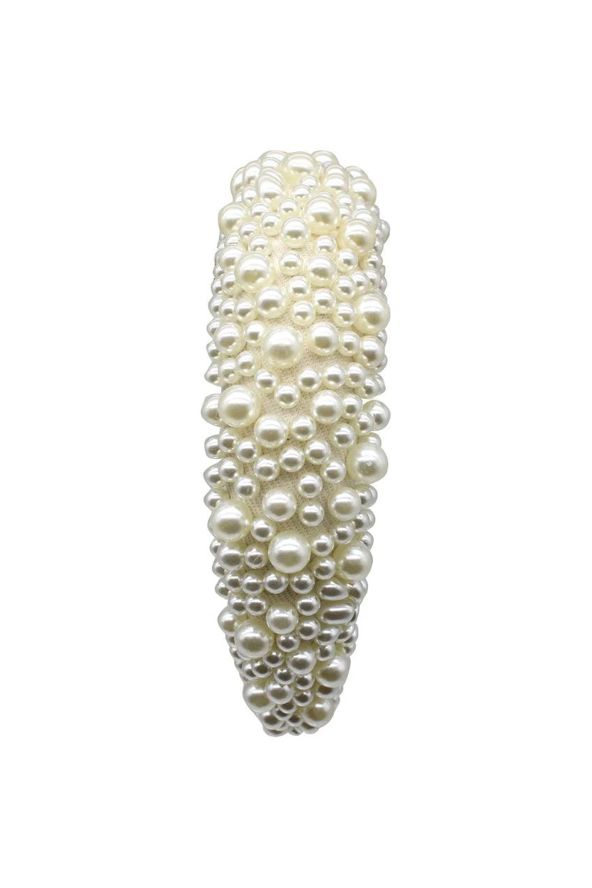 Ivory Mix Pearl Embellished Headband HA301633