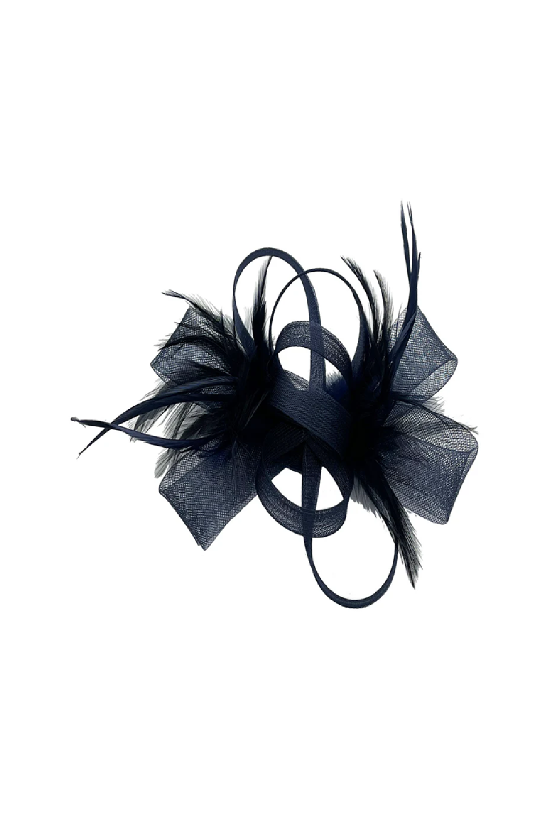 Bow Feather Fascinator In Navy HA302215