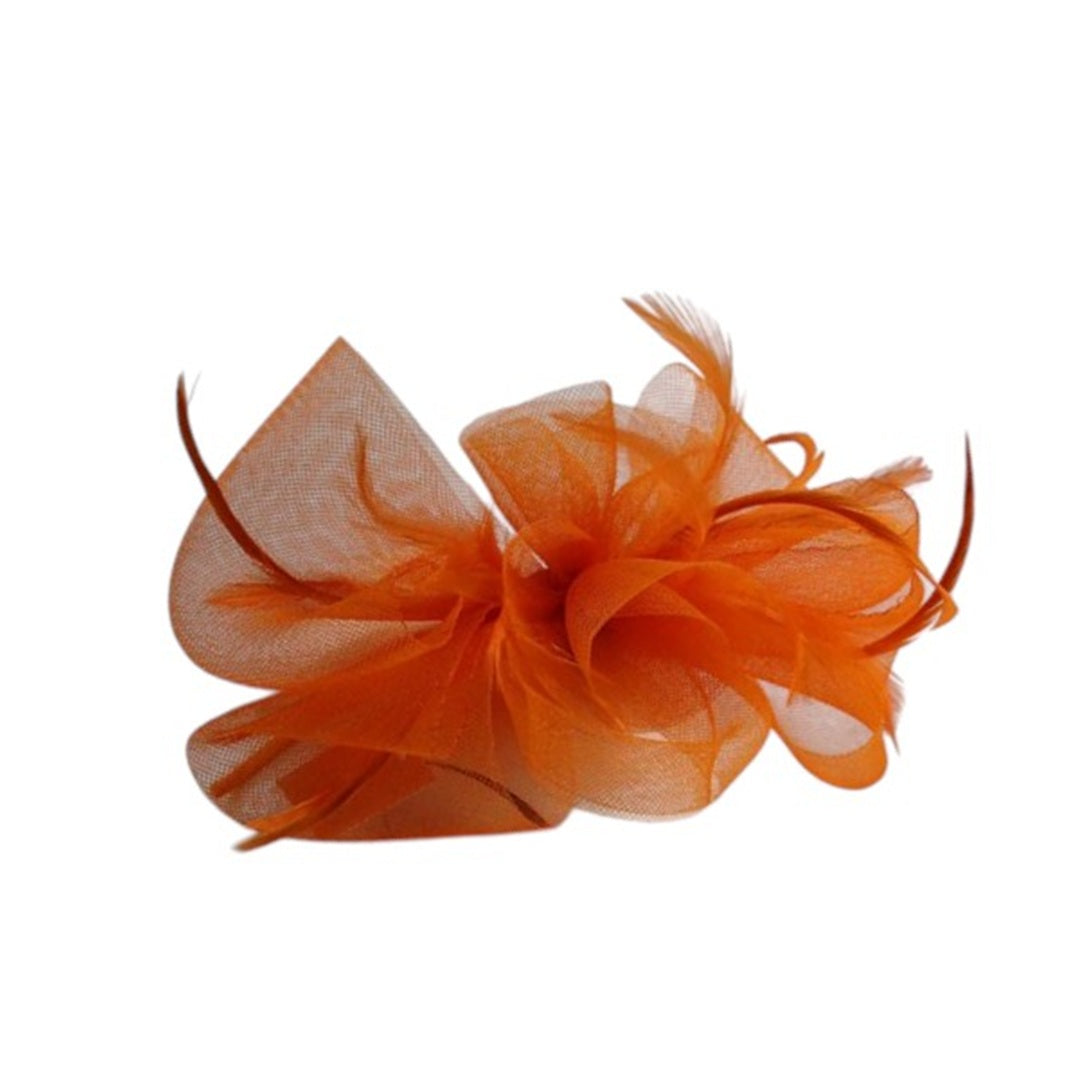 Knot Feather Fascinator In Orange HA302413