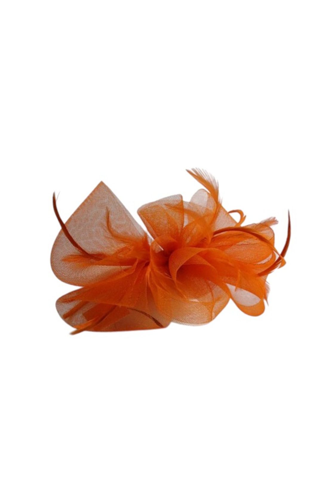 Knot Feather Fascinator In Orange HA302413