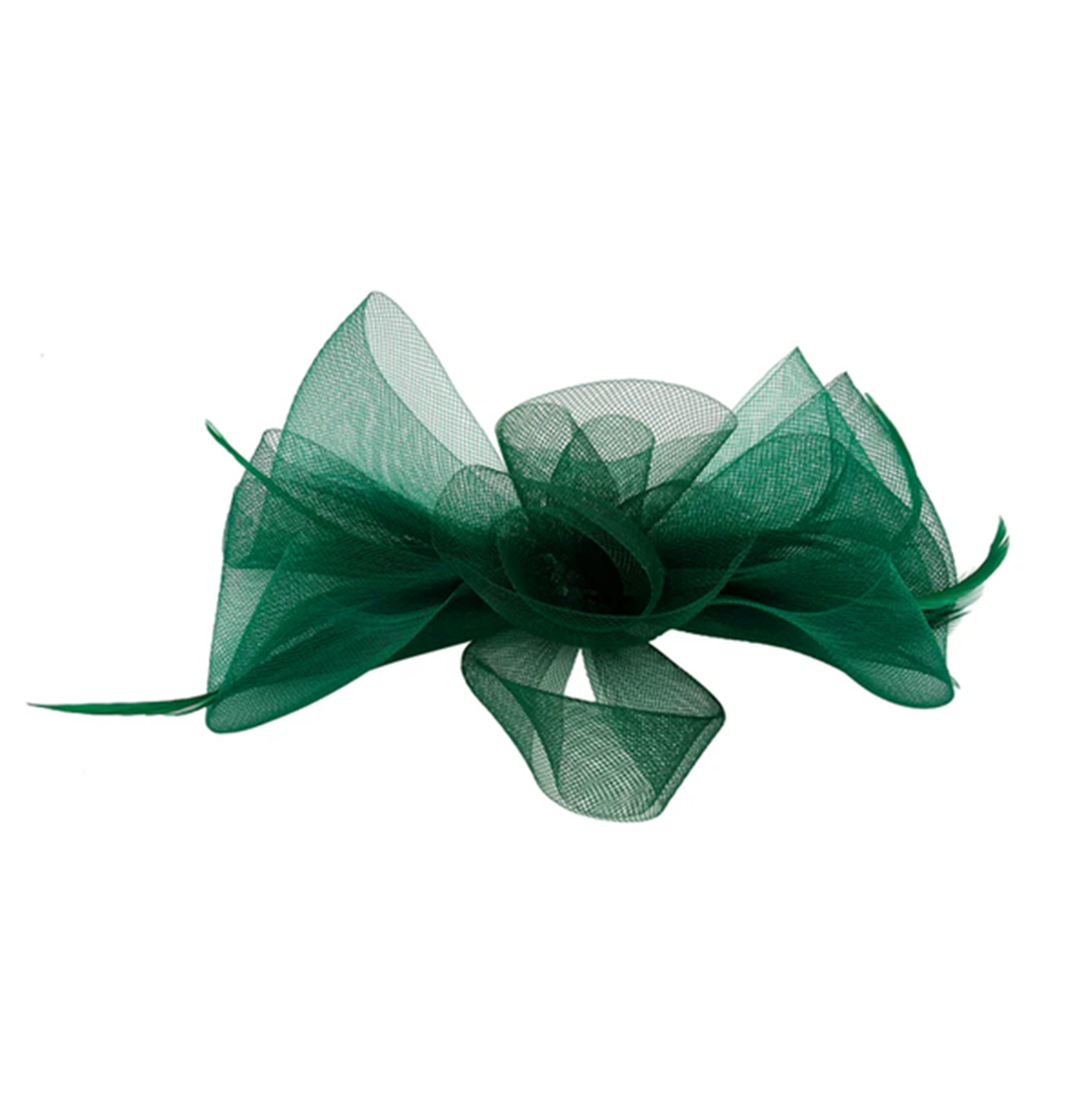Knot Feather Fascinator In Green HA302417