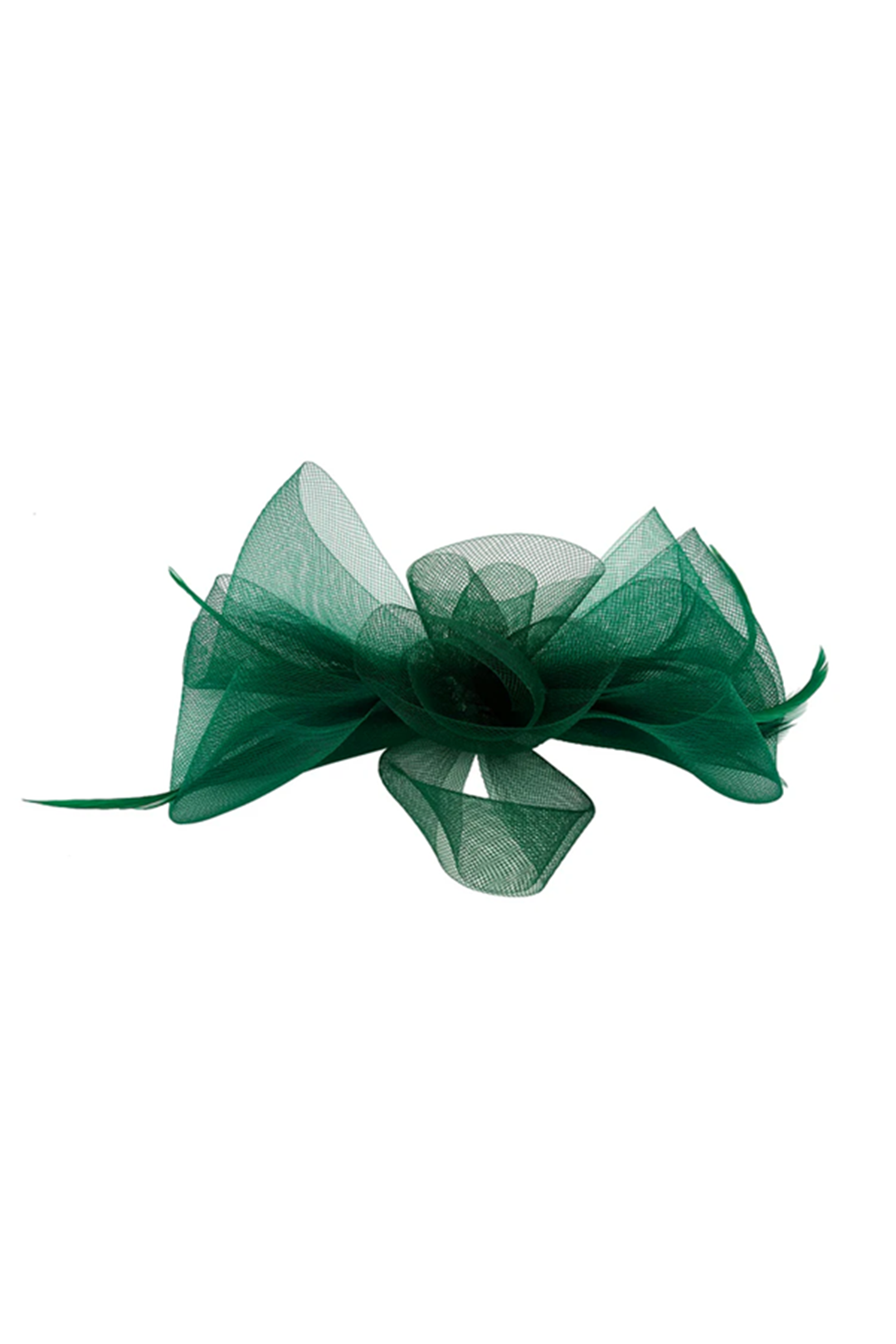 Knot Feather Fascinator In Green HA302417