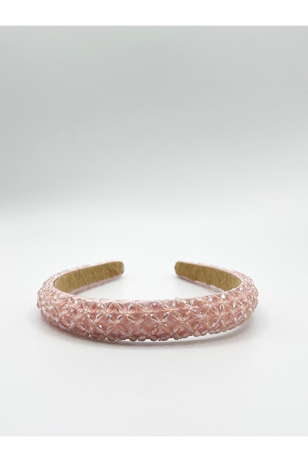 Lattice Beaded Headband In Pink HA310109