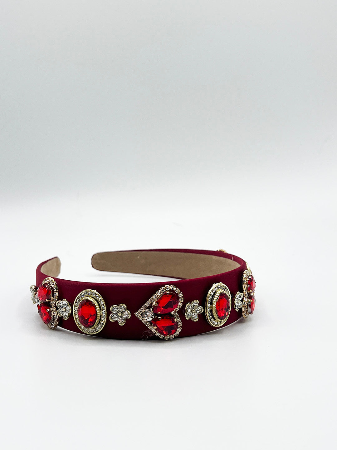 Heart Embellished Headband In Red HA310204