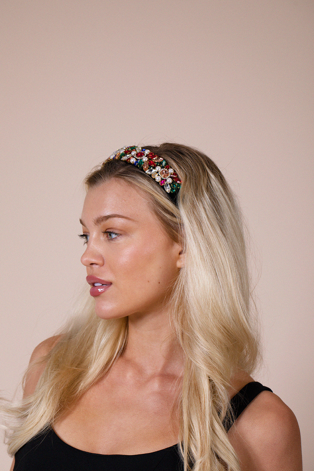 Embellished Crystal Headband In Multi HA310301