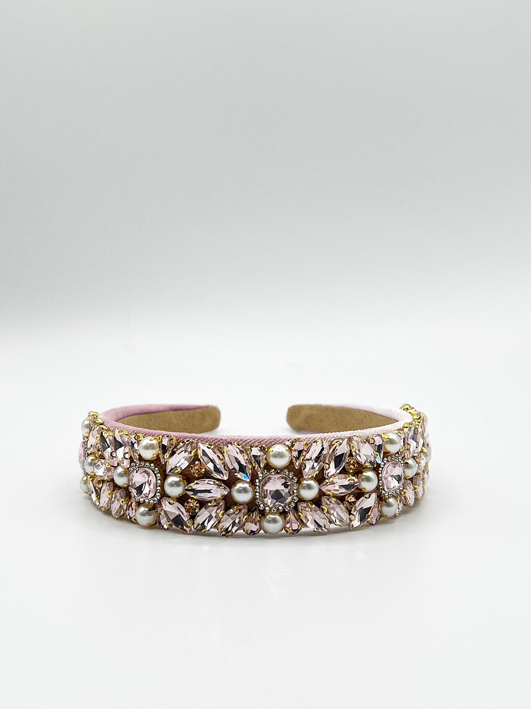 Embellished Crystal Headband In Pink HA310309